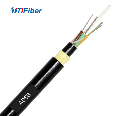 FTTH Adss 6 12 24 48-żyłowy kabel światłowodowy Czarny