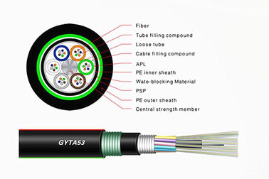 Kabel światłowodowy GYTA53 Luźna tuba opleciona na zewnątrz, bezpośrednio oplatana