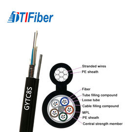 Kabel sieciowy światłowodowy PE zewnętrzna osłona zewnętrzna GYFTC8S linka stalowa