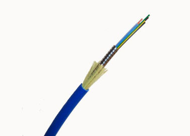 Wewnętrzny opancerzony kabel światłowodowy jednomodowy z niebieską / szarą kurtką LSZH