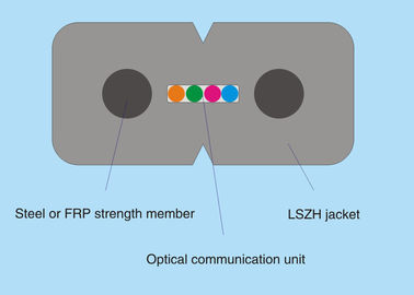 Jednomodowy kabel światłowodowy FTTH z drutem stalowym / elementem wzmacniającym FRP