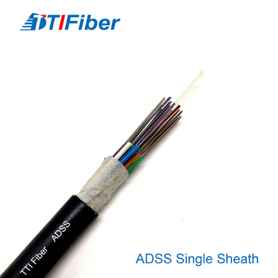 24-rdzeniowy jednomodowy kabel światłowodowy ADSS FRP Centralny element wytrzymałościowy Pojedyncza osłona