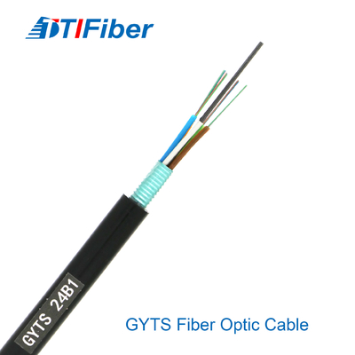 Opancerzony kabel światłowodowy OEM Loose Tube GYTS od 2 do 288 rdzeni w trybie pojedynczym / wielokanałowym