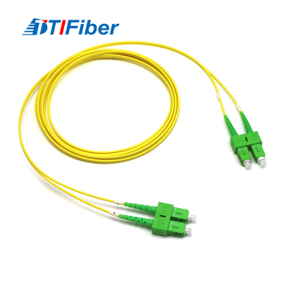 SC / APC-SC / APC SM DX 9/125 Kurtka PVC Żółty kabel światłowodowy OEM Dostępny