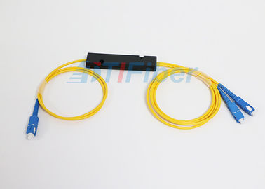 Żółty rozdzielacz światłowodowy SC / APC 1 X 2 z 3,0 mm kablem światłowodowym G657A