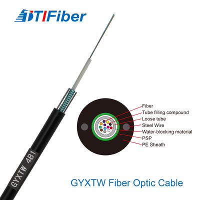 Kabel światłowodowy 12core 24core 48core SM G652D Średnica zewnętrzna 7,0mm drut stalowy PE czarny kabel włóknisty