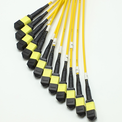 Niskie straty MPO Fanout Kabel Duża ilość rdzenia 1M 144F SMG657A1 MPO APC do MPO APC Breakout Fiber Optic Patch Cord