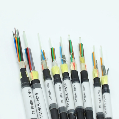 FTTH FTTX Zewnętrzny kabel ADSS z pojedynczą osłoną podwójnej osłony 8F 12F 24F 48F Kabel światłowodowy