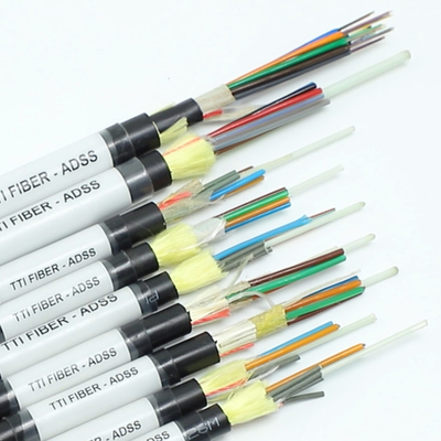FTTH FTTX Zewnętrzny kabel ADSS z pojedynczą osłoną podwójnej osłony 8F 12F 24F 48F Kabel światłowodowy