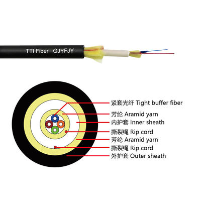 TTI Fiber Factory Wholesale 1 Core GJYFJH03 G657A Black Low Smoke Zero Halogen Flexible Optical Fiber Cable