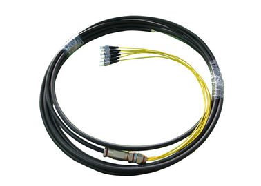 4-punktowy wodoodporny pigtail światłowodowy ze złączami SC UPC, czarny kabel