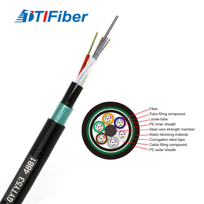 Jednomodowy kabel światłowodowy FTTX 12 24-rdzeniowy GYTY53