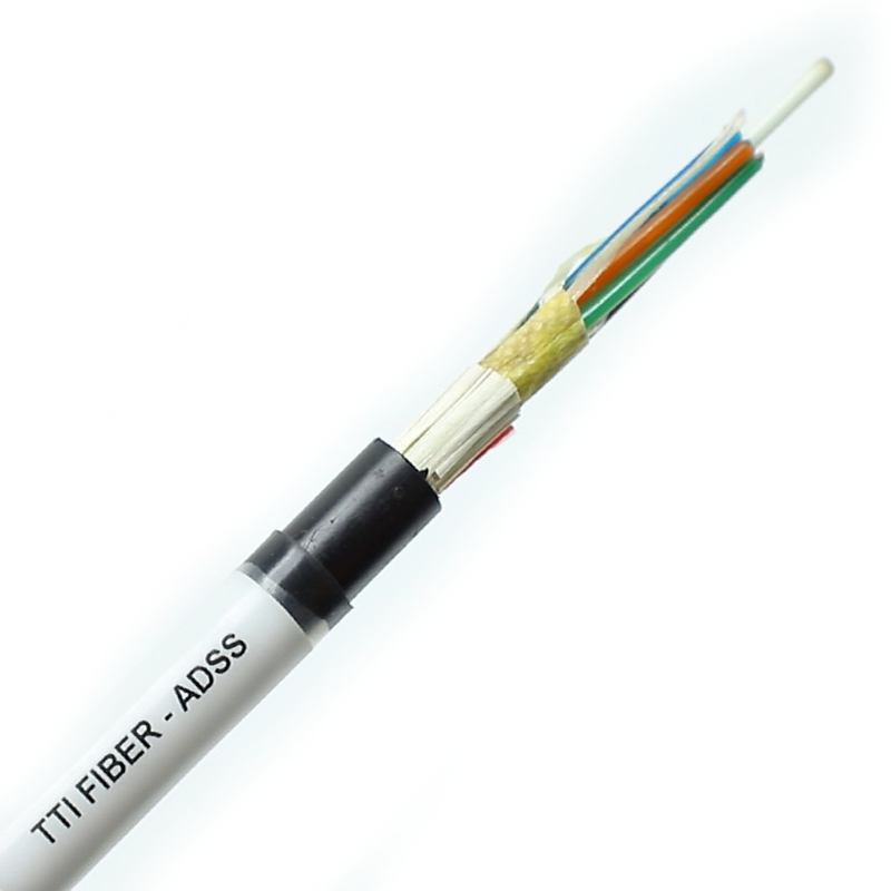 FTTH FTTX Zewnętrzny kabel ADSS z pojedynczą osłoną podwójnej osłony 8F 12F 24F 48F Kabel światłowodowy